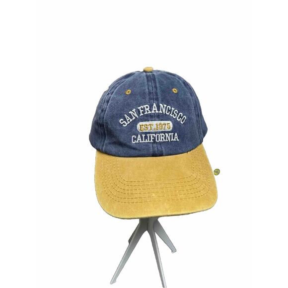 NWOT San Francisco Hat Vintage Style Baseball Cap Denim Gold Bill Dad Hat Small - Picture 3 of 9